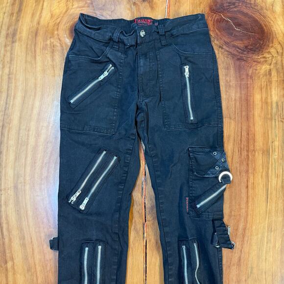 Tripp NYC Mens pants 30 Skinny Denim Cargo Zipper Punk Goth Gothic O29 - Picture 3 of 7